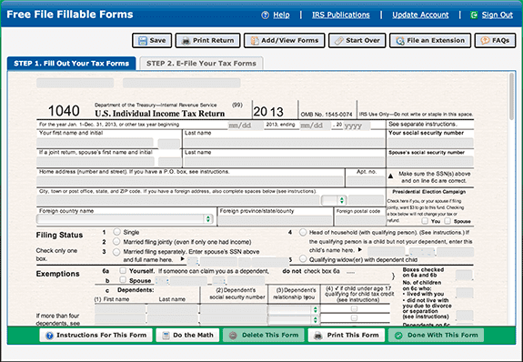 What are IRS Free File Fillable Forms?
